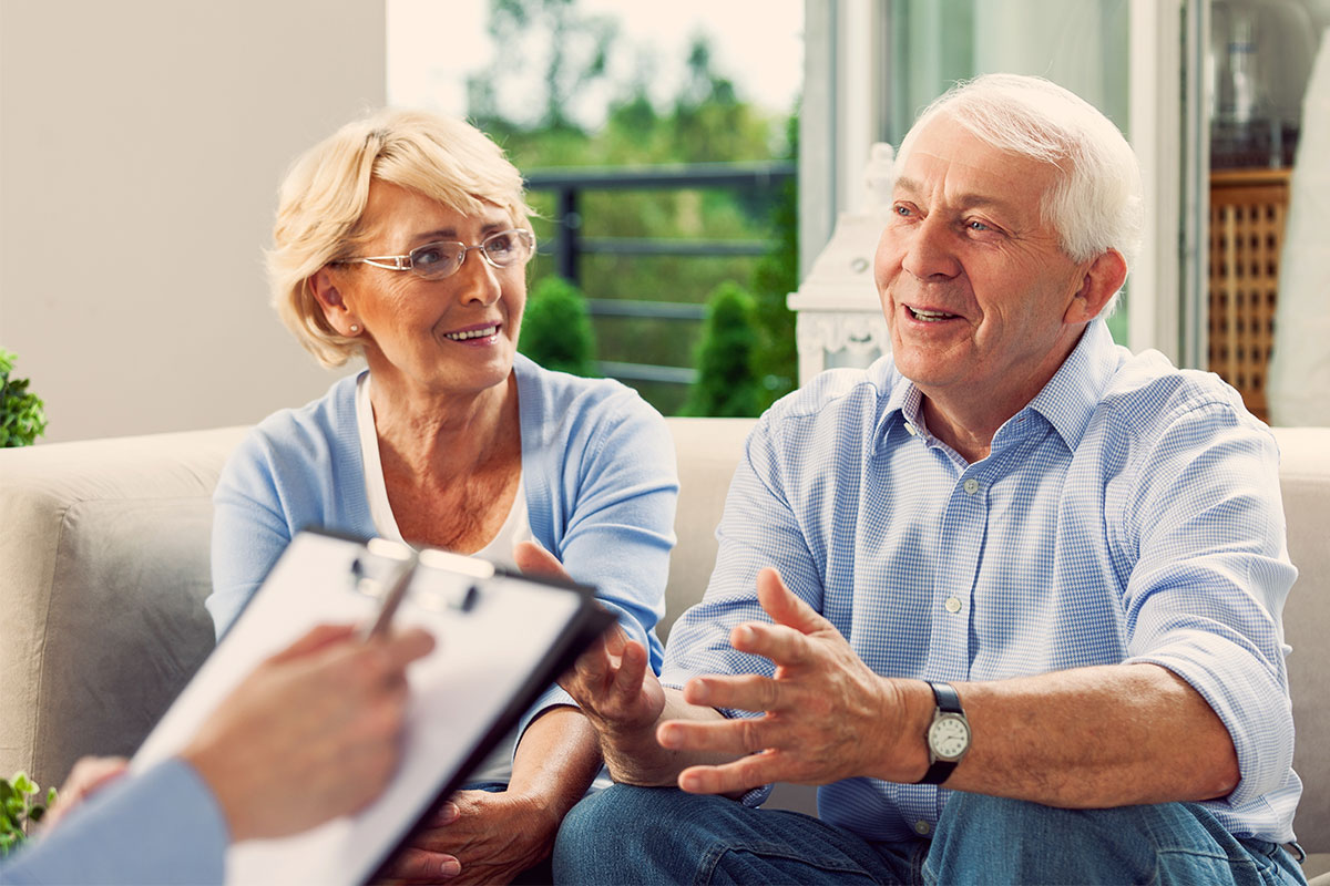 senior couple in financial consultation